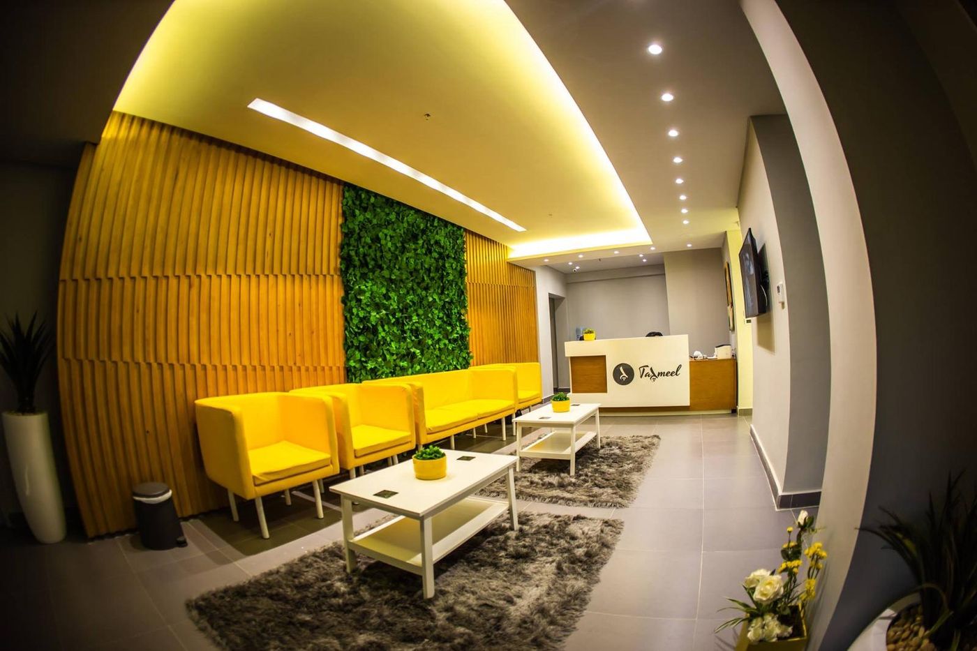 Lounge with living green wall